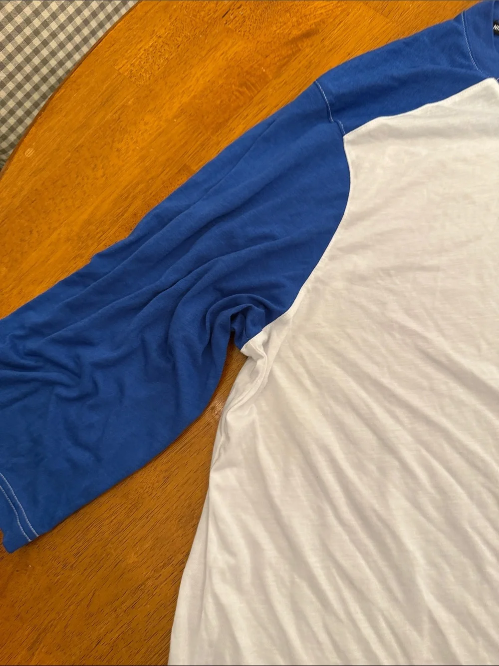Nike Men’s Baseball Raglan Long Sleeve Shirt - White & Blue